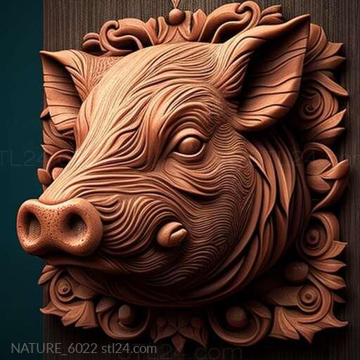 Nature and animals (st Pig 2, NATURE_6022) 3D models for cnc